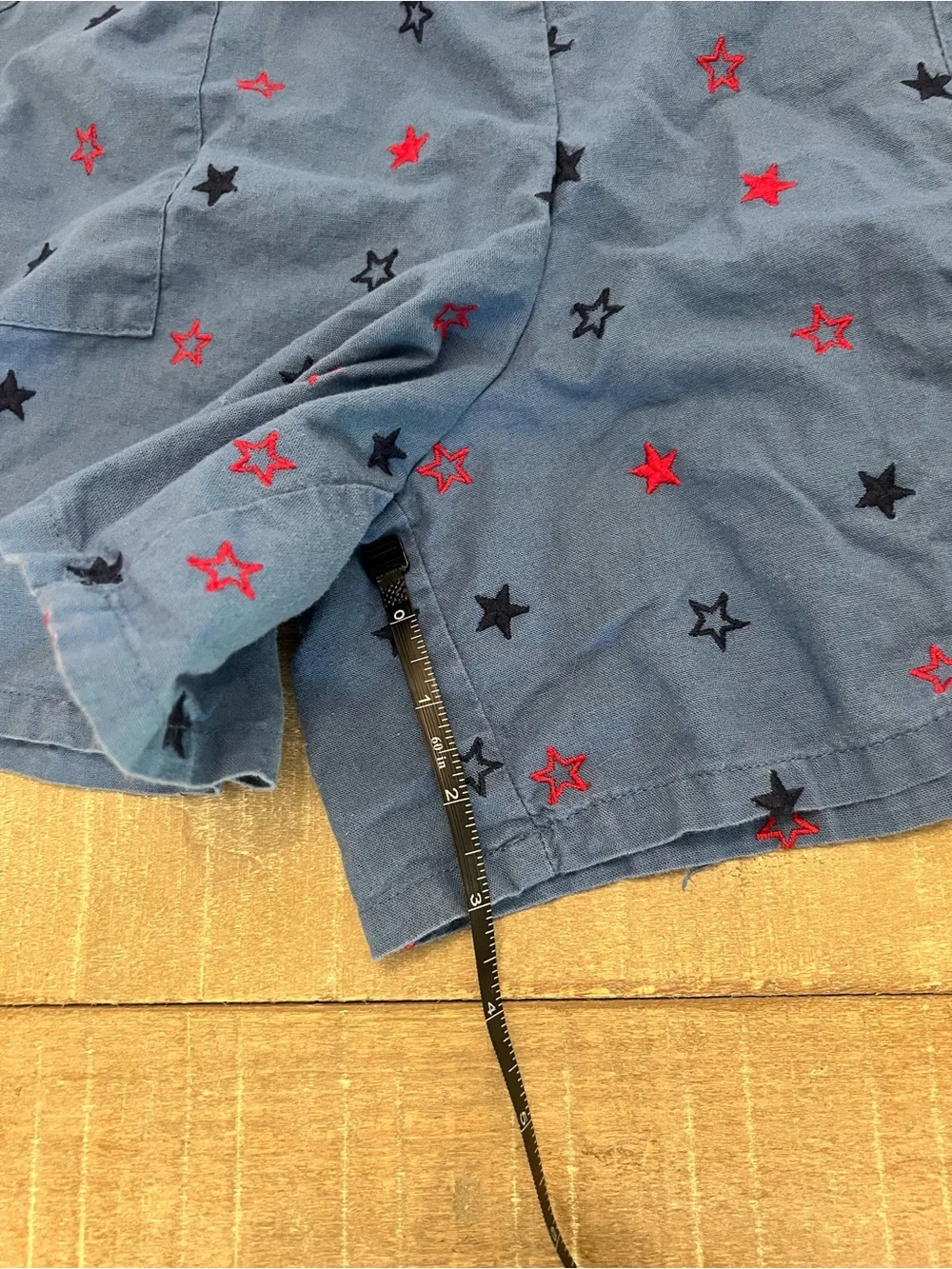 Blue Star Print Drawstring Shorts Large